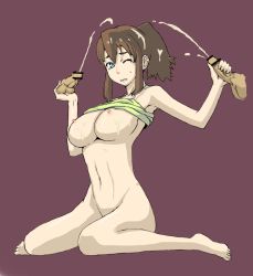 Rule 34 | 00s, 1girl, aqua eyes, arita shion, armpits, bar censor, bare shoulders, barefoot, birdy cephon altera, bottomless, breasts, brown hair, caressing testicles, censored, clenched teeth, clothes lift, cum, cum on body, cum on breasts, cum on hair, cum on upper body, disembodied penis, ejaculation, eyebrows, feet, full body, hair between eyes, handjob, hetero, large breasts, long hair, looking at viewer, navel, nipples, one eye closed, parted lips, penis, ponytail, shirt lift, simple background, sitting, solo focus, tears, teeth, testicles, tetsuwan birdy, tetsuwan birdy decode, toes, veins, veiny penis, wariza, wink