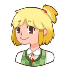 Rule 34 | animal crossing, flabbeycrossing, isabelle (animal crossing), lowres, nintendo, personification, portrait, white background