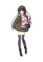 Rule 34 | 1girl, ameto yuki, black hair, female focus, full body, highres, hooksoft, ichinose sora, looking at viewer, official art, pure x connect, purple eyes, smee, solo, standing, tagme, transparent background