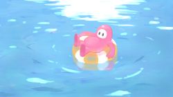 Rule 34 | 1other, afloat, fall guy, fall guys, innertube, lying, on back, ripples, solid oval eyes, solo, swim ring, umiroku, water