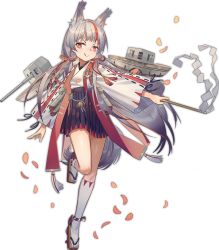 Rule 34 | 1girl, anchor, animal ears, arm at side, azur lane, bell, black hakama, black skirt, bright pupils, closed mouth, eyebrows, flat chest, fox ears, fox tail, full body, gohei, grey hair, hakama, hakama short skirt, hakama skirt, haori, high-waist skirt, holding, japanese clothes, jingle bell, kamikaze (azur lane), kneehighs, leg up, long hair, long sleeves, looking away, looking to the side, machinery, multicolored hair, norizc, official art, orange eyes, petals, red hair, ribbon, rope, shide, shimenawa, skirt, smile, socks, solo, streaked hair, tabi, tachi-e, tail, tongue, tongue out, torpedo, transparent background, turret, two-tone hair, very long hair, white pupils, white socks, wide sleeves