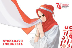 Rule 34 | 1girl, commentary, english commentary, hijab, indonesia, indonesian commentary, mixed-language commentary, original, resolution mismatch, self-upload, simple background, source larger, tagme, umarkov, watermark, white background