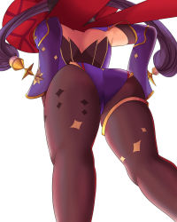Rule 34 | ass, ass focus, cape, from behind, from below, genshin impact, hair ornament, hat, highres, legs, long hair, long sleeves, mona (genshin impact), pantyhose, red hat, simple background, solo, standing, star (symbol), star hair ornament, thighs, very long hair, white-paka, white background, witch hat