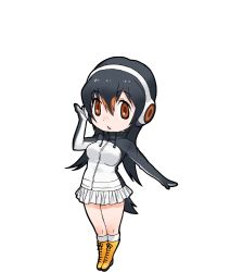 Rule 34 | 1girl, animal costume, animal ear fluff, animal ears, gentoo penguin (kemono friends), highres, kemono friends, looking at viewer, official art, solo, standing, tachi-e, tail, transparent background, yoshizaki mine