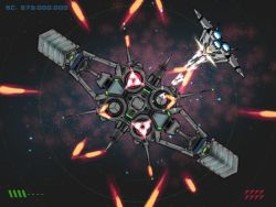 Rule 34 | crybringer, firing, gameplay mechanics, gradient background, gyruss, making-of available, scoreboard, space, space station, spacecraft, starfighter