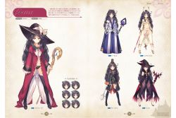 Rule 34 | 1girl, character name, dungeon travelers 2, full body, highres, leotard, official art, page number, scan, simple background, thighhighs