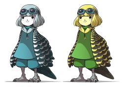 Rule 34 | 2girls, bad id, bad tumblr id, black eyes, blonde hair, blue eyes, claws, freckles, goggles, goggles on head, harpy, mary cagle, monster girl, multiple girls, original, smile, winged arms, wings