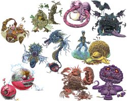 Rule 34 | arbok, creature, creatures (company), creepy, cthulhu mythos, ekans, electrode (pokemon), farfetch&#039;d, game freak, gen 1 pokemon, gen 2 pokemon, golbat, golduck, horror (theme), kingdra, kingler, krabby, lickitung, magikarp, monster, nintendo, no humans, open mouth, paras, parasect, pixel art, pokemon, pokemon (creature), psyduck, seadra, spring onion, stitched, sudowoodo, third-party edit, tongue, tusika, unko sarada tokisada, voltorb, zubat