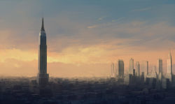 Rule 34 | building, city, cityscape, new york, no humans, original, scenery, seo tatsuya, sky, skyscraper