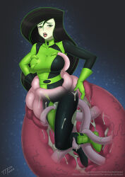 Rule 34 | black hair, clothed sex, highres, kim possible (series), long hair, shego, tentacle monster, tentacle sex, tentacles, tentacles under clothes, the tentacle professor, tight clothes, torn clothes, vore, x-ray