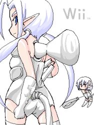 Rule 34 | blue eyes, console, controller, joystick, lowres, nintendo, oekaki, personification, white hair, wii-tan, wire