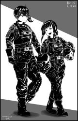 Rule 34 | 2girls, alternate costume, dated, drkanonym, fubuki (kancolle), galactic empire, greyscale, kaga (kancolle), kantai collection, monochrome, multiple girls, star wars, star wars: squadrons, third-party source, tie pilot, uniform
