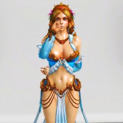 Rule 34 | 1girl, 3d, aphrodite (smite), blonde hair, blue eyes, blue suit, breasts, finger in own mouth, finger to mouth, formal, golden rings, jewelry, large breasts, long hair, love goddess, maxramzz, necklace, self-upload, simple background, smite, solo, suit, upper body, xnalara