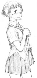Rule 34 | 1girl, greyscale, mokyu tasuku, mokyusuke, monochrome, original, school uniform, serafuku, short hair, sketch, solo