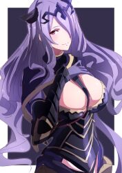 Rule 34 | 1girl, absurdres, armor, breasts, camilla (fire emblem), cleavage cutout, clothing cutout, female focus, fire emblem, fire emblem fates, highres, large breasts, long hair, nintendo, purple eyes, purple hair, solo, tagme, thong, to (tototo tk), wide hips