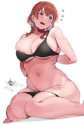 Rule 34 | 2girls, areola slip, bikini, bikini pull, black bikini, blue eyes, blush, braid, breasts, clothes pull, clothes theft, commentary, dressing, emma verde, english commentary, female pervert, flying sweatdrops, freckles, highres, huge breasts, large breasts, long hair, love live!, love live! nijigasaki high school idol club, multiple girls, navel, object on head, okpriko, open mouth, panties, panties on head, pervert, sitting, solo focus, stomach, swimsuit, takasaki yu, theft, thighs, twin braids, undersized clothes, underwear, underwear theft, wariza, white background