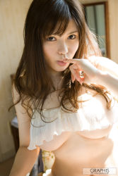 Rule 34 | 1girl, asian, breasts, highres, japanese (nationality), licking finger, looking at viewer, okita anri, photo (medium), solo, tagme, underboob