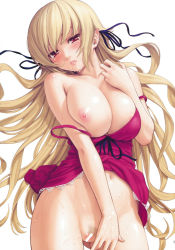 Rule 34 | 10s, 1girl, areola slip, bakemonogatari, bar censor, bare shoulders, bed sheet, black olive, blonde hair, blush, breast slip, breasts, breasts squeezed together, censored, cleavage, clothes lift, clothes pull, collarbone, cowboy shot, cum, dress, dress lift, dress pull, facial, female pubic hair, from above, hair ribbon, hair spread out, head tilt, highres, homunculus (alchemynote), kiss-shot acerola-orion heart-under-blade, kizumonogatari, lace, lace-trimmed dress, lace trim, large breasts, lips, long hair, looking at viewer, lying, monogatari (series), navel, nipples, no bra, no panties, non-web source, off shoulder, on back, one breast out, oshino shinobu, page number, parted lips, pointy ears, pubic hair, pussy, red eyes, ribbon, scan, simple background, solo, spaghetti strap, strap slip, sweat, very long hair, white background