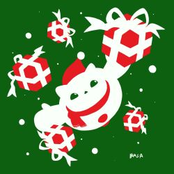 Rule 34 | christmas, digimon, gift, highres, looking at viewer, snowing, snowman, yukidarumon