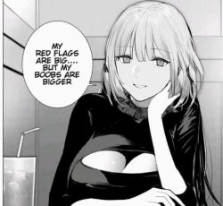 Rule 34 | 1girl, black sweater, breasts, cup, cyka, english text, girls&#039; frontline, greyscale, hair ornament, hairclip, hand in own hair, hand on own cheek, hand on own face, hard-translated, looking at viewer, medium breasts, medium hair, meme, monochrome, open mouth, rpk-16 (girls&#039; frontline), smile, solo, speech bubble, sweater, third-party edit, upper body