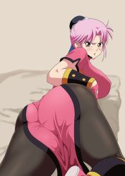 Rule 34 | 1girl, absurdres, ass, breasts, brown eyes, dragon quest, dragon quest dai no daibouken, female focus, highres, iwao178, maam, pantyhose, pink hair