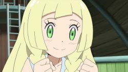 Rule 34 | animated, animated gif, blonde hair, blush, creatures (company), game freak, green eyes, lillie (pokemon), nintendo, pokemon, pokemon (anime), pokemon sm (anime)