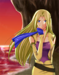 Rule 34 | 1990s (style), 1girl, ajapa0621, bandana, beach, blonde hair, blue eyes, breasts, celes chere, circlet, detached sleeves, female focus, final fantasy, final fantasy vi, jacket, jewelry, large breasts, long hair, necklace, ocean, outdoors, ribbon, sky, solo, tiara, vest, water