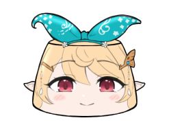 Rule 34 | 1girl, :&gt;, blonde hair, blue bow, blue hairband, blush, bow, closed mouth, food, foodification, hair bow, hair ornament, hairband, hairclip, looking at viewer, nijisanji, nijisanji en, pointy ears, pomu rainpuff, psycho orb, pudding, red eyes, simple background, smile, solo, transparent background, virtual youtuber