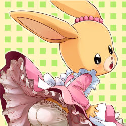 Rule 34 | animal ears, bloomers, rabbit, rabbit ears, furry, haruyama kazunori, lowres, maple town, patty (maple town), underwear, wardrobe malfunction
