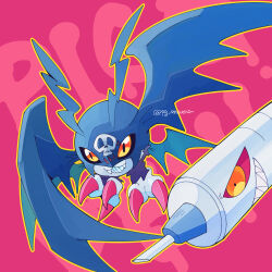 Rule 34 | 1other, digimon, digimon (creature), evil smile, other focus, picodevimon, smile, solo, syringe, wings