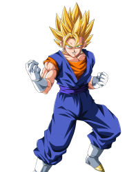 Rule 34 | belt, boots, dragon ball, dragonball z, earrings, gloves, green eyes, jewelry, pants, spiked hair, super saiyan, vegetto