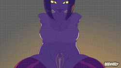 Rule 34 | 1girl, animated, animated gif, blush, breasts, nevarky, open mouth, penis, purple hair, pussy, sex, short hair, spread legs, uncensored