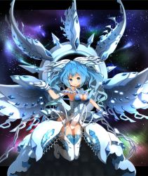 Rule 34 | 1girl, :d, aqua eyes, aqua hair, aqua thighhighs, armpits, bare shoulders, blush, boots, breasts, cleavage, comiket 90, commentary request, covered navel, crossed bangs, deep-eyes white dragon, dragon girl, dragon wings, duel monster, full body, garoudo (kadouhan&#039;i), gloves, hand up, headgear, high heel boots, high heels, legs up, leotard, letterboxed, long hair, looking at viewer, medium breasts, open mouth, outside border, personification, sideboob, smile, solo, thigh boots, thighhighs, very long hair, white footwear, white gloves, white leotard, white wings, wings, yu-gi-oh!, yu-gi-oh! duel monsters, yu-gi-oh! the dark side of dimensions