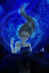 Rule 34 | asphyxiation, bad end, dress, drowning, closed eyes, guro, jewelry, long hair, ring, underwater, water
