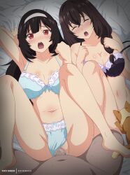 Rule 34 | 1boy, 2girls, absurdres, artist name, bestiality, black hair, breasts, censored, closed eyes, clothed sex, cunnilingus, dog, eufoniuz, hetero, highres, inu ni nattara suki na hito ni hirowareta, inukai karen, inukai karen&#039;s mother, large breasts, long hair, lying, mature female, missionary, mosaic censoring, mother and daughter, multiple girls, navel, on back, open mouth, oral, patreon username, penis, pochita (inuhiro), pussy, red eyes, sex, spread legs, stomach, straddling, underwear, underwear only, vaginal