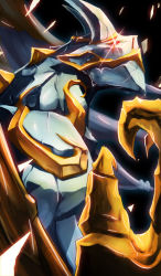 Rule 34 | 1boy, beancurd, galio, horns, league of legends, male focus, red eyes, solo, talons