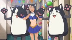 3girls animal_ears animated dancing fake_animal_ears furry fursuit ijiranaide_nagatoro-san multiple_girls nagatoro_hayase skirt tagme tan video