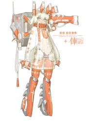 Rule 34 | 1girl, :&lt;, absurdres, blonde hair, board game, chinese chess, chinese text, gun, highres, looking at viewer, mecha musume, multicolored eyes, navel, ne baozi, open mouth, original, personification, red chess experiment, see-through, short hair, simple background, solo, standing, tsurime, weapon, white background