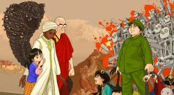 Rule 34 | 14th dalai lama, black hair, braid, chain, character request, china, chuugo, collar, cuffs, enthiran, frown, glasses, great wall of china, historical revisionist, long hair, nihon-chan, oekaki, open mouth, outdoors, people&#039;s republic of china flag, personification, robot, senkousha, shackles, short hair, snake, star and crescent, sun (artist), turban
