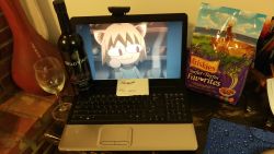 Rule 34 | 00s, 2d dating, :3, absurdres, bottle, carnival phantasm, cup, drinking glass, highres, neco-arc, no humans, photo (medium), tsukihime, type-moon, wine bottle, wine glass