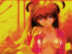 Rule 34 | 1girl, kobayashi yuji, neon genesis evangelion, open clothes, open shirt, red hair, shirt, solo, souryuu asuka langley
