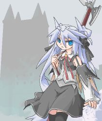 Rule 34 | lowres, mof, mof&#039;s silver haired twintailed girl, oekaki, original, silver hair, solo, tagme, thighhighs