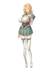 Rule 34 | 1girl, [kuroinu gaiden] elf mura no kanraku ~chijoku to kairaku no utage~, anna florence, arm at side, blonde hair, blue eyes, blush, boots, breasts, cleavage, elf, feet, female focus, full body, game cg, hand on own chest, hand up, highres, hikage eiji, large breasts, legs, long hair, looking at viewer, mole, mole under mouth, original, parted lips, pointy ears, shrug (clothing), skirt, solo, standing, tachi-e, thigh boots, thighhighs, thighs, transparent background, zettai ryouiki