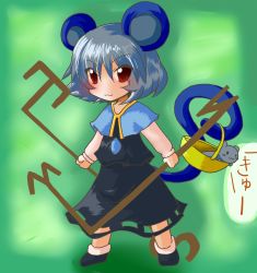 Rule 34 | 1girl, animal ears, female focus, full body, gradient background, highres, mouse ears, mouse tail, nazrin, negi tsuki jinto, red eyes, short hair, solo, standing, tail, touhou