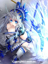 Rule 34 | armor, axe, blue eyes, breasts, copyright request, highres, silver hair, ta919, weapon