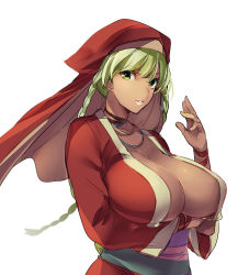 Rule 34 | 1girl, areola slip, blonde hair, braid, breast hold, breasts, capcom, cleavage, crossed arms, dark skin, hakan&#039;s wife, headdress, huge breasts, jewelry, large breasts, lips, long hair, mature female, naso4, necklace, no bra, sagging breasts, street fighter, street fighter iv (series), twin braids, yellow eyes