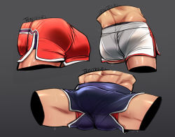 Rule 34 | abs, ass, bara, bulge, collage, fashion, highres, hip focus, legs, male focus, male underwear, male underwear peek, multiple views, muscular, original, topless male, shorts, tentekel, thighs, tight clothes, toned, toned male