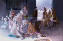 Rule 34 | 6+boys, 6+girls, :d, :o, aged down, animal ear fluff, animal ears, arctosz paleroche (arknights), arknights, aurora (arknights), bear ears, black coat, black footwear, black hair, black headwear, black shirt, black shorts, black socks, blue eyes, book, brown hair, brown shirt, cape, cliffheart (arknights), closed eyes, closed mouth, coat, courier (arknights), deer ears, degenbrecher (arknights), dress, drone, earmuffs, fingernails, flower, fox ears, fox tail, fur-trimmed coat, fur trim, gnosis (arknights), goat horns, grey eyes, grey hair, grey pants, grey shirt, gulo (arknights), hair over one eye, hanamotoex, hands on another&#039;s shoulders, highres, holding, holding book, holding flower, holding wrench, horns, jacket, kjera (arknights), leopard ears, leopard tail, long hair, looking at another, matterhorn (arknights), monch (arknights), multicolored hair, multiple boys, multiple girls, one eye covered, open book, open clothes, open jacket, open mouth, own hands together, painting (object), pants, pramanix (arknights), praying, puffy pants, purple flower, purple scarf, purple skirt, ratatos browntail (arknights), red eyes, red hair, red scarf, red shirt, scarf, sciurus browntail (arknights), shirt, shoes, short hair, short ponytail, shorts, silverash (arknights), skirt, smile, socks, streaked hair, suspenders, sword, tail, twintails, valais (arknights), vest, weapon, white dress, white flower, white jacket, white pants, white shirt, wooden sword, wrench, yellow cape, yellow eyes, yellow shirt, yellow vest, yucatan (arknights)