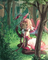 Rule 34 | angel wings, animal, antennae, bird, forest, highres, monster girl, nature, pink hair, plant, tagme, tree, wings