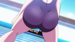 Rule 34 | 10s, 1girl, animated, animated gif, ass, blue hair, cerberus (keijo!!!!!!!!), competition swimsuit, keijo!!!!!!!!, kotone fujisaki, lowres, one-piece swimsuit, swimsuit